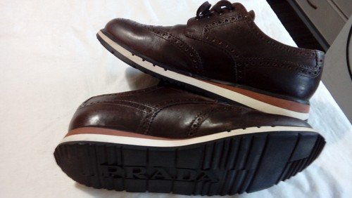 Mens Prada casual brogue shoes size 6.5 brown Excellent cond stunning style - Picture 5 of 7