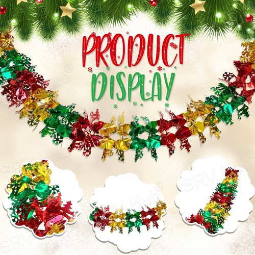 2 piezas Techo colgante de Navidad, decoración de pared lámina guirnalda 2,7 m 6 secciones - Imagen 39 de 117