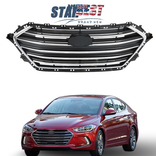 Parrilla de parachoques superior delantera cromada de fábrica para Hyundai Elantra 2017 2018 - Imagen 23 de 23