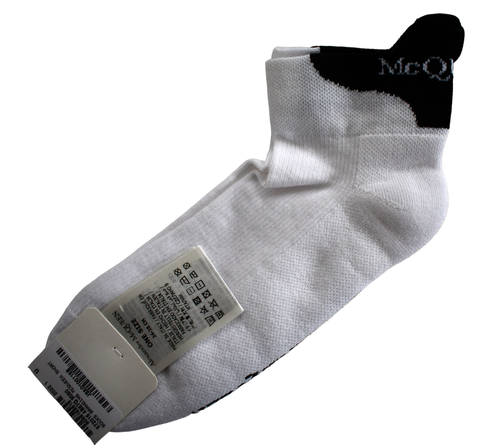 🆕️ALEXANDER MCQUEEN White COTTON Blend LOW CUT Men's Socks ONE SIZE 24~26 cm - Picture 3 of 9