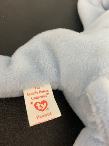 1995 TY Beanie Baby - PEANUT the Elephant (light blue) (9 inch) - Picture 4 of 6