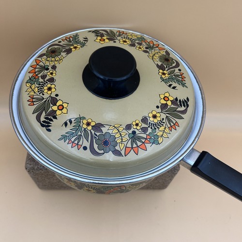 Hendlers Pointerware Enamel Dutch Oven Floral Design MCM Vintage Enamelware Set - Picture 10 of 23