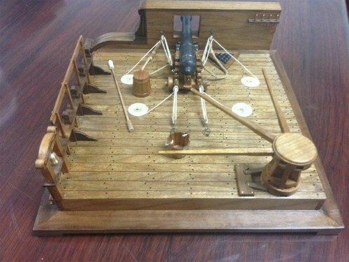 Antiguo Acorazado 1/26 Cubierta 8 Libras Cañón Escena Madera Barco Modelo Kit - Imagen 7 de 12