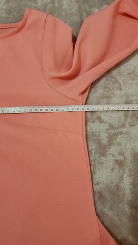 MELINDA Label Women Coral Tie Over Wrap Waist Front Dress Size 8 - Picture 6 of 8
