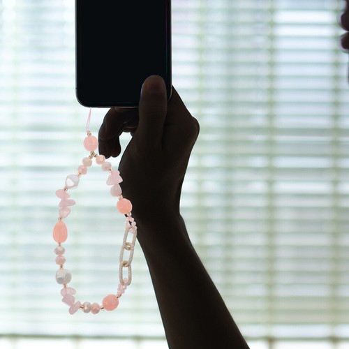 Stone Crystal Bead Phone Hanging Beaded Chain Lovely Exquisite Bead Chain Phone - 第 8/12 張圖片