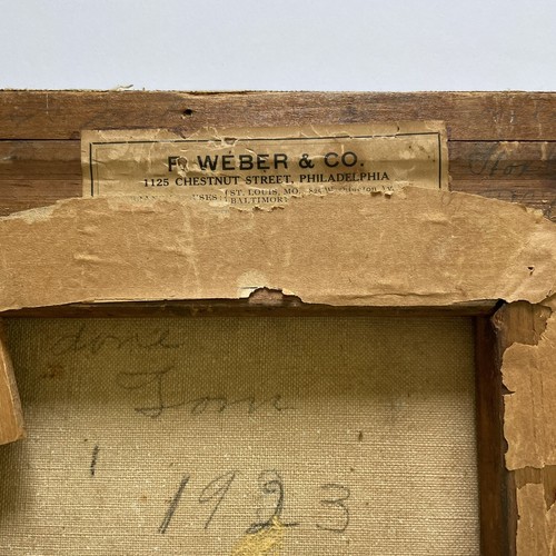 Antikes Porträt Ölgemälde auf Leinwand ungerahmt 1923 Gentleman mit Ziegee - Bild 7 von 10
