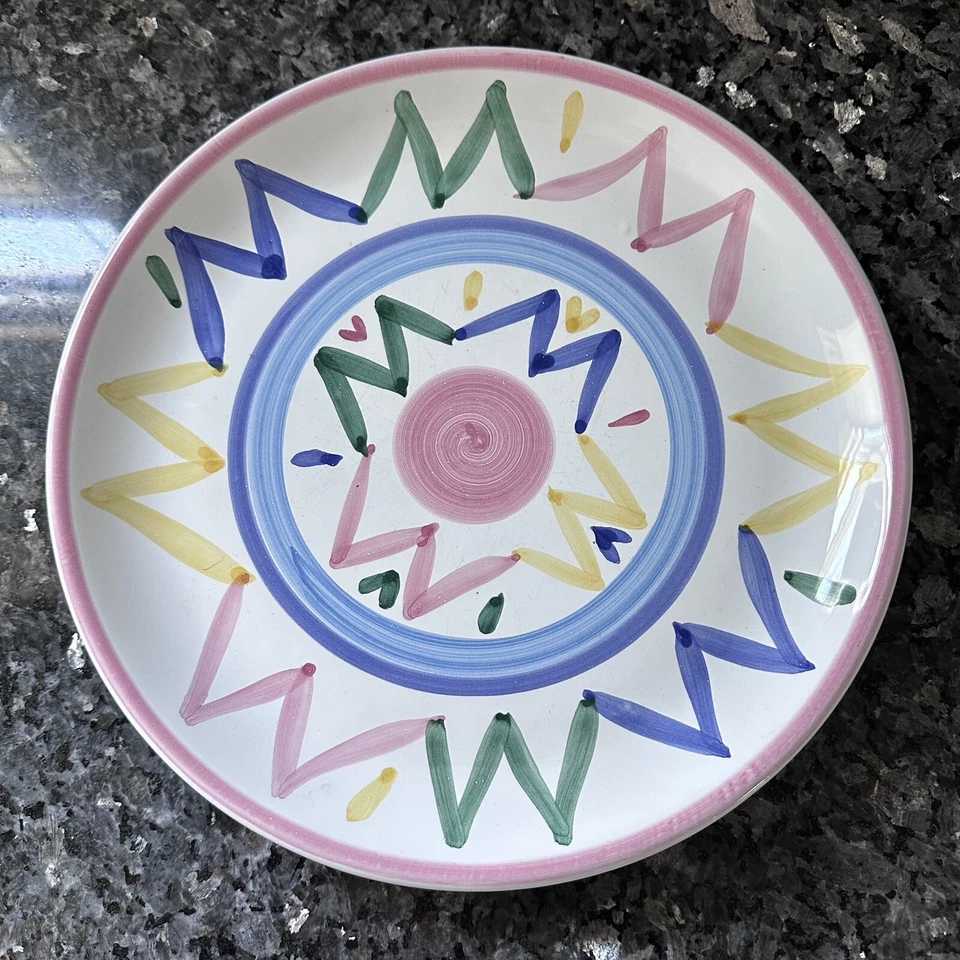 Plato de cena Caleca cerámica Sol Williams Sonoma italiano pintado a mano porcelana Foto 3 de 4