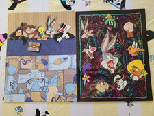Vintage Looney Tunes School Folder Pair 1998 Bugs Marvin Taz Stuart Hall Paper