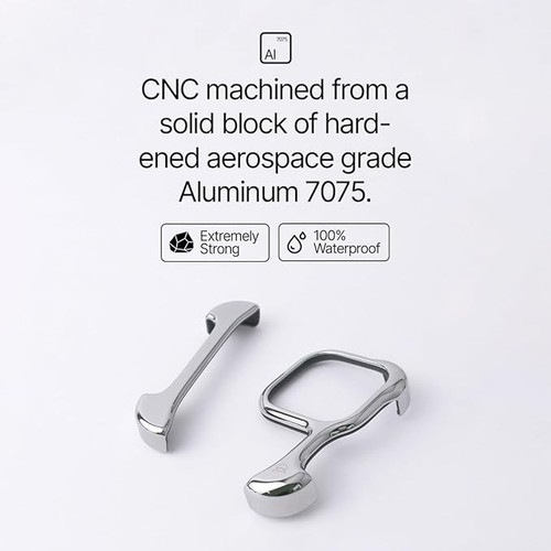 Arc Pulse Aluminum Polished Silver Phone Case Compatible with iPhone 16 Pro Max - Photo 3 sur 6
