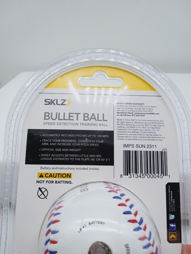 New SKLZ Bullet Speed Detection Training Ball - White Baseball Pitching Ball - Picture 2 of 2