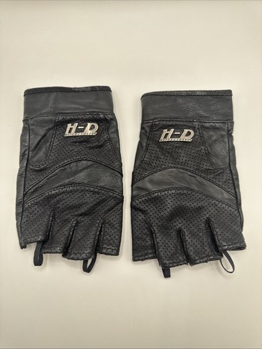 Harley Davidson Black Leather Riding Gloves Classic Logo Mens Size XX Large - Bild 1 von 4