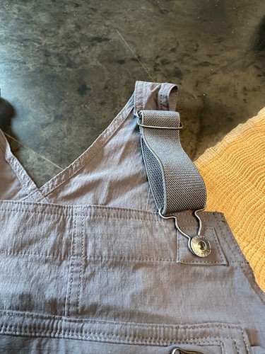 DULUTH TRADING COMPANY CARPENTAR SHORTALLS MEN L GREY NYLON SPANDEX FARM - Picture 5 of 10