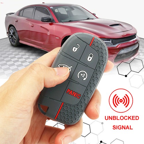 For Dodge Journey Dart Jeep 5 Button Remote Car Key Case Cover Holder Silicone - Picture 5 of 7