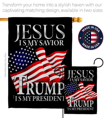 Jesus Savior Trump President Garden Flag Patriotic Vote Democrat Republican T... - Picture 4 of 9