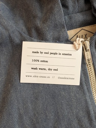 Neu mit Etikett Alex Crane Bight Jacke Ozean 100 % Baumwolle Herren Größe Medium hergestellt in den USA - Bild 6 von 8