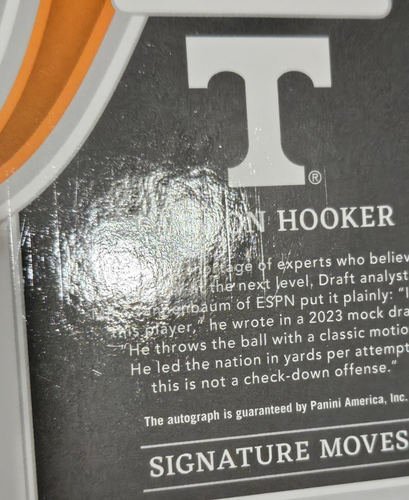 Hendon Hooker 2023 Panini Immaculate Collegiate Signature Moves RC Auto /99 - Picture 3 of 4