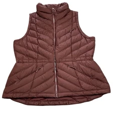 Duluth Trading Cold Reliable Down Vest Jacket Womens XXL Red Wine PERTEX Quantum