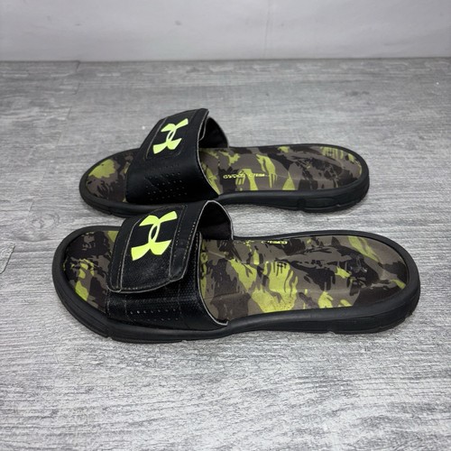 Under Armour 4D Slides Sandals Youth Kids Size 4Y Black Green Camo - Picture 7 of 12