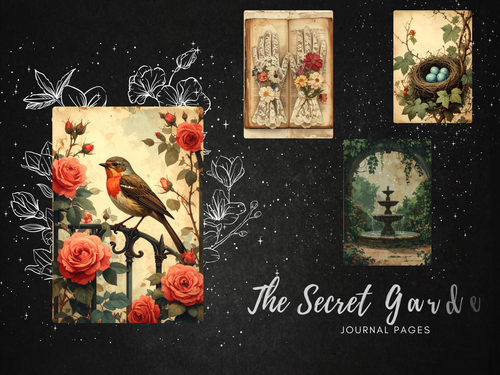 Secret Garden Junk Journal Kit Vintage Botanical Floral Digital Download - Video 1 of 1