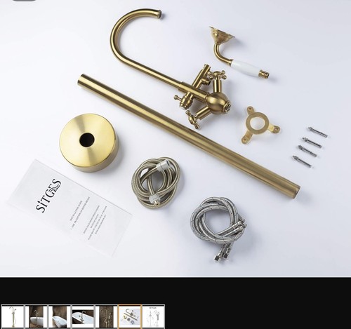 SITGES Solid Brass Freestanding Bathtub Faucet R3 1109P - Picture 4 of 10