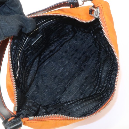 echt PRADA Dreieck Logo Nylon Leder Schultertasche orange BR1267 gebraucht kostenloser Versand - Bild 18 von 24