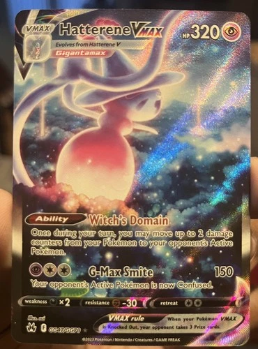 Pokémon TCG Hatterene VMAX GG47/GG70 Crown Zenith Galarian Gallery Holo