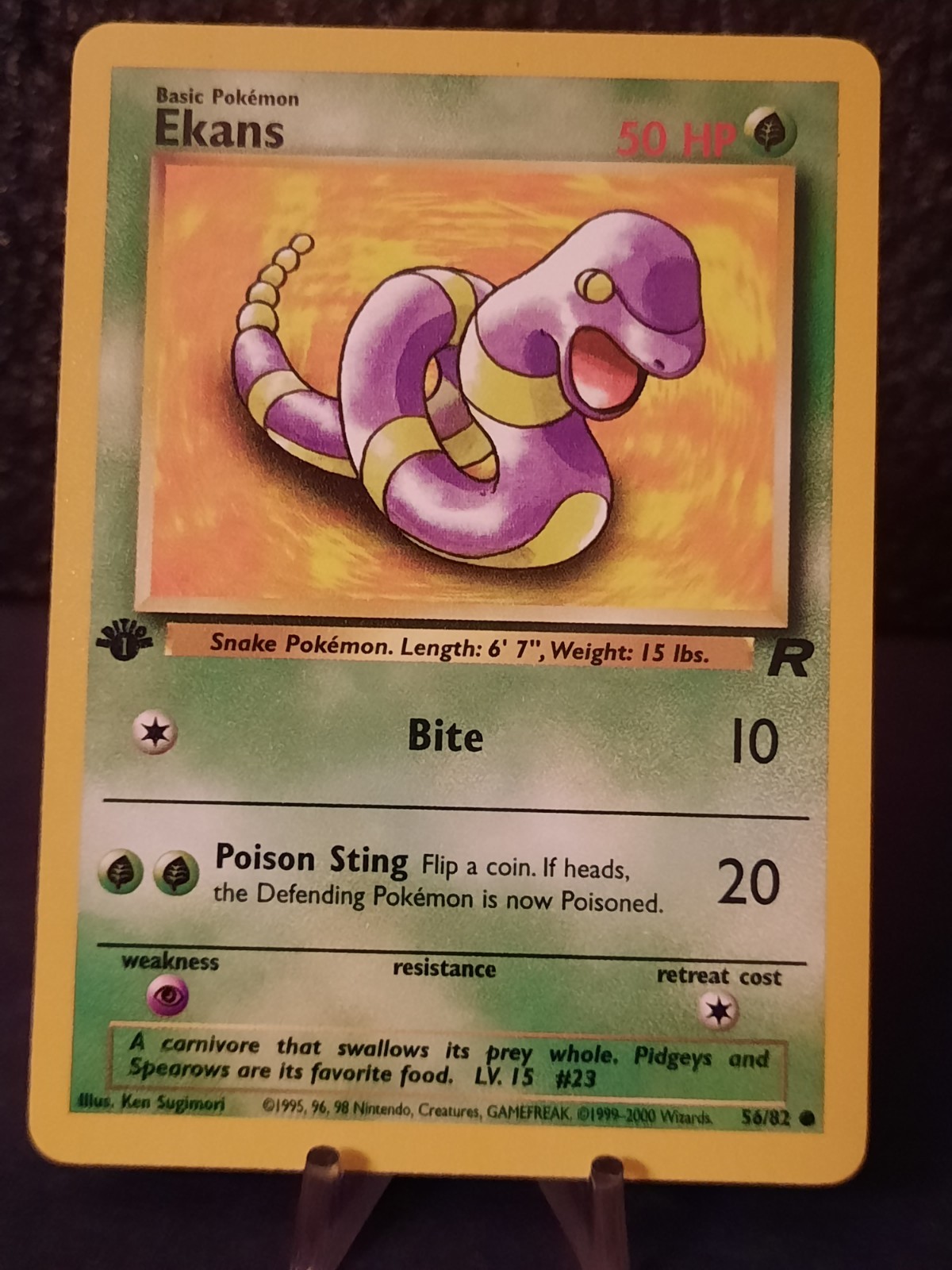 Pokemon 1st Edition 56/82 Ekans Team Rocket Common NM