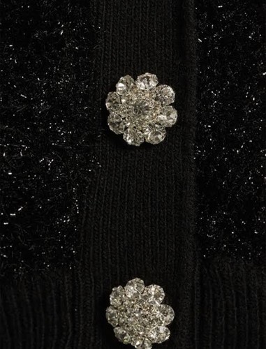 GANNI Sparkle Knit Puff-Sleeved Cardigan XS - Picture 3 of 4