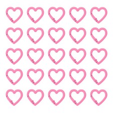 25Pcs Heart Shaped Keychain Clips, Zinc Alloy Spring Snap Hook, Rose Red