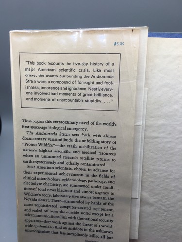 The Andromeda Strain Michael Crichton Knopf 1969 1st Edition Stated HC/ DJ - Bild 17 von 21