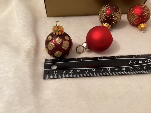 1,5" Glas Weihnachtsschmuck Tischkartenhalter ~ rot mit Gold Glitzer ~ 4er Set - Bild 8 von 9