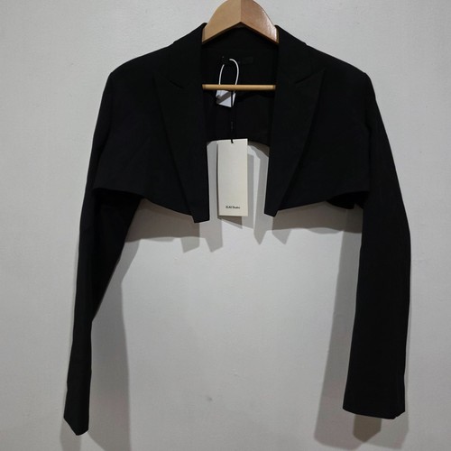 Elau Studios Jacket AUS M/12 US 8 Black NEW Cropped Blazer Tuxedo Long Sleeve - Picture 2 of 7
