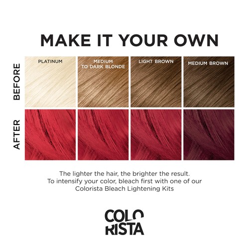 Colorista Semi Permanent Hair Dye Red Conditioning Vegan Hair Mask 1 Pack - Picture 3 of 7