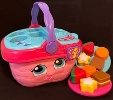 LEAP FROG Shapes and Sharing Pink Picnic Basket Toy w/ Working Buttons and Music