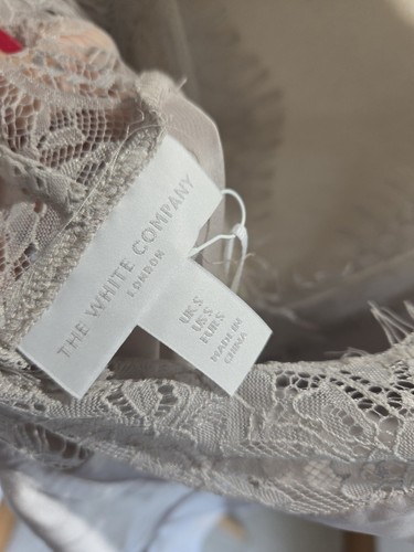 The White Company ASH ROSE Wide Lace Trim 100% Silk Long Nightdress Size S BNWT - Picture 11 of 15