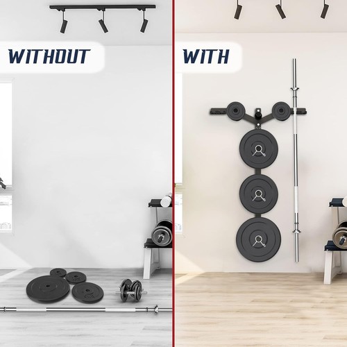 High-Capacity Wall-Mounted Weight Rack with Rubber Rings for Noise Reduction - Picture 8 of 9