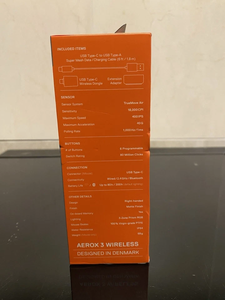 SteelSeries Aerox 3 Wireless Optical RGB Gaming Mouse Onyx Black (2022 Edition) - Image 4 of 4