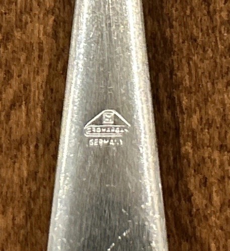 Set Of 8 WMF Cromargan LINE Salad Fork Stainless Germany 6 1/2” Triangle Mark - Picture 5 of 5