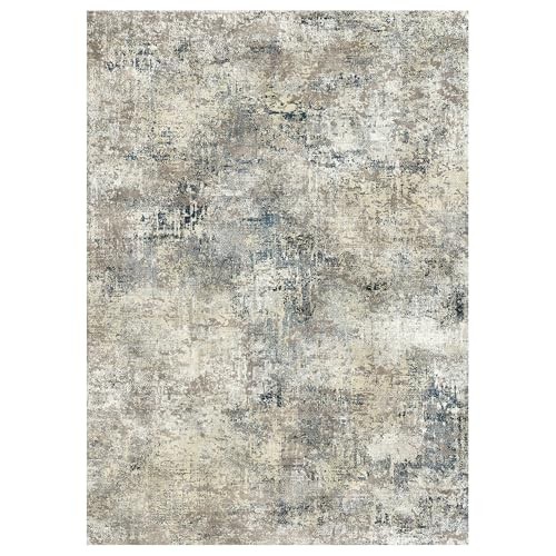 Washable Area Rugs for Living Room Bedroom, 8x10 Modern 8X10 Light Gray Blue - Picture 3 of 6