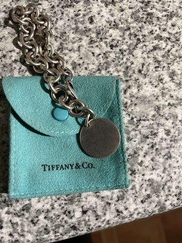 Return To Tiffany & Co Round Disc Tag Bracelet 19cm 7.5” Genuine Sterling Silver - Picture 3 of 10