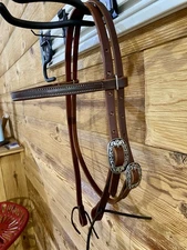 Reddish Brown Browband Headstall With Jeremiah Watt Buckle