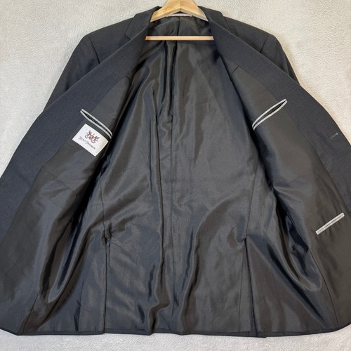 NEW Hickey Freeman Mens 43L Charcoal Gray Wool Milburn Suit Jacket Blazer USA - Picture 5 of 12