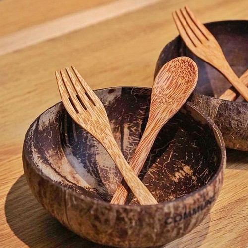 Natural Vietnamese Tableware Coconut Fork 16*3cm - Picture 3 of 12