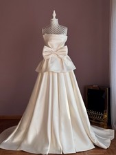Hochzeitskleid Brautkleid Satin A-Linie Schleife Mikado Neu