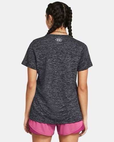 BNWT WOMENS UNDER ARMOUR TECH TWIST SHORT SLEEVE SPORTS TOP IN GREY SIZE X LARGE - Picture 4 of 6