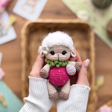 Cute Crochet Sheep Plush, Handmade Amigurumi Lamb Toy for Easter and Animal