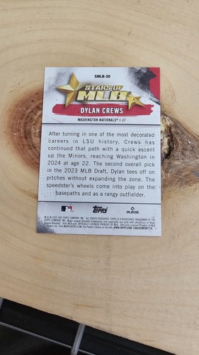 Washington Nationals Dylan Crews 2025 Topps Stars Of MLB #SMLB-30 ROOKIE CARD!  - Picture 2 of 2