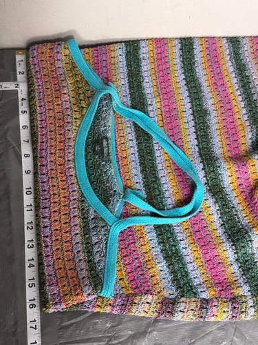 Vtg Wild Fable Y2K Crochet Rainbow Mini Dress Size M Hippie Festival Boho Beach  - Picture 8 of 10