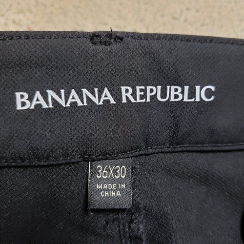 Banana Republic Pants Flat Front Pant Stretch Slim Fit Tech Mens 36x30 Black - Picture 6 of 12