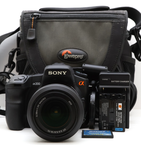Sony Alpha A200 10.2MP Digital DSLR Kamera mit 18-70mm Zoomobjektiv getestet Kit